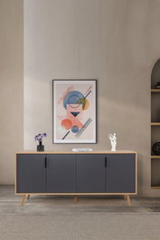 Hanah Home Sırma 4816 Consola Roble Zafiro y Antracita